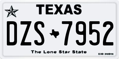 TX license plate DZS7952