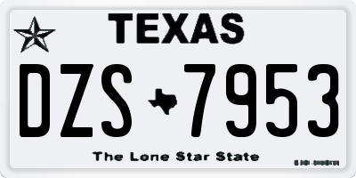 TX license plate DZS7953
