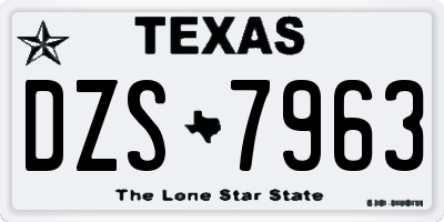 TX license plate DZS7963