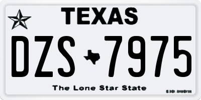 TX license plate DZS7975