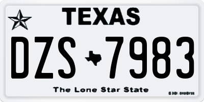 TX license plate DZS7983