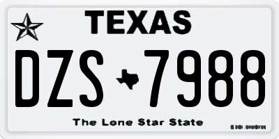 TX license plate DZS7988