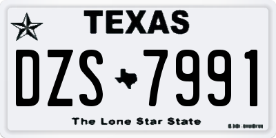 TX license plate DZS7991