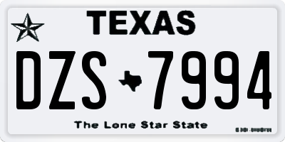 TX license plate DZS7994