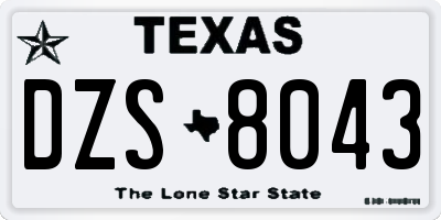 TX license plate DZS8043