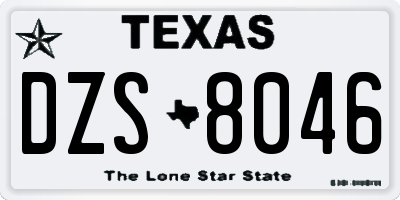 TX license plate DZS8046