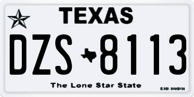 TX license plate DZS8113