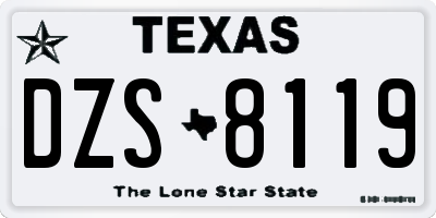 TX license plate DZS8119