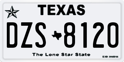 TX license plate DZS8120