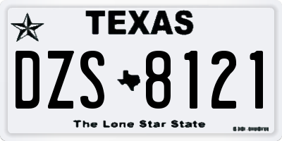 TX license plate DZS8121