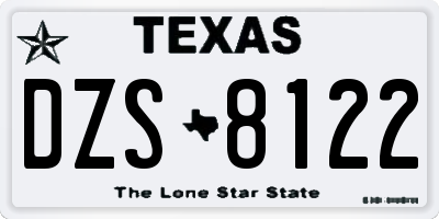 TX license plate DZS8122