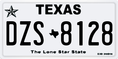 TX license plate DZS8128