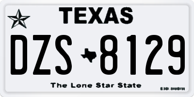 TX license plate DZS8129