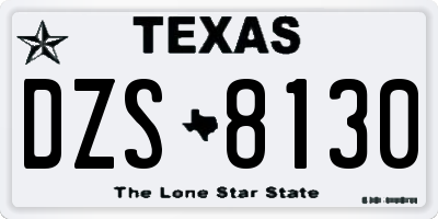 TX license plate DZS8130