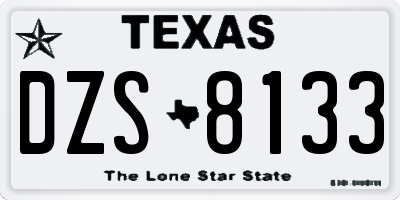 TX license plate DZS8133