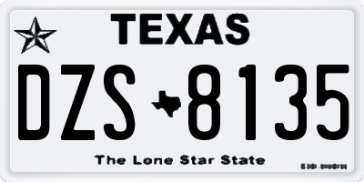 TX license plate DZS8135
