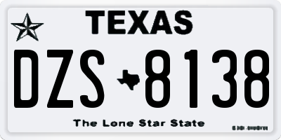 TX license plate DZS8138