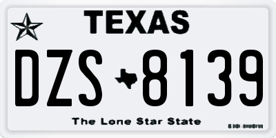 TX license plate DZS8139