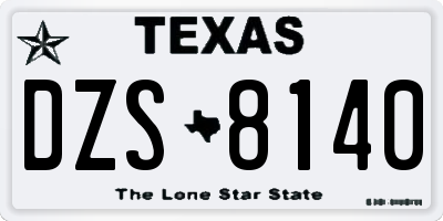 TX license plate DZS8140
