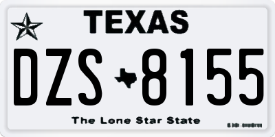 TX license plate DZS8155