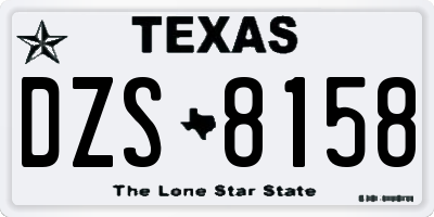 TX license plate DZS8158