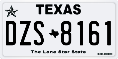 TX license plate DZS8161
