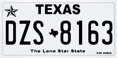 TX license plate DZS8163