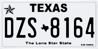 TX license plate DZS8164