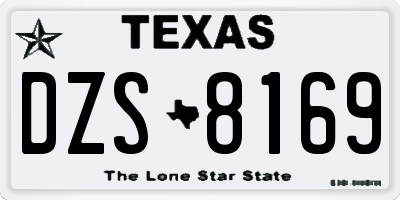 TX license plate DZS8169