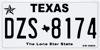 TX license plate DZS8174