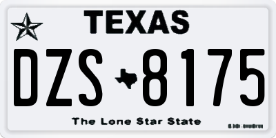 TX license plate DZS8175