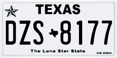 TX license plate DZS8177