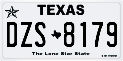 TX license plate DZS8179