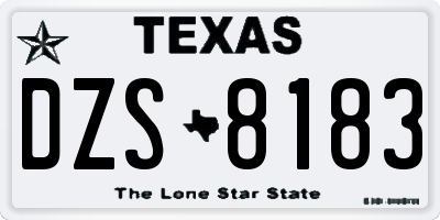 TX license plate DZS8183