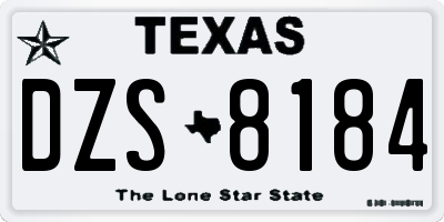 TX license plate DZS8184
