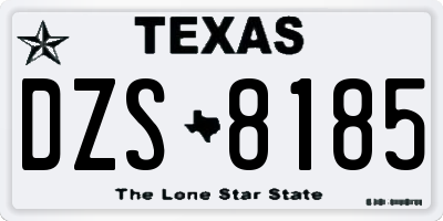 TX license plate DZS8185