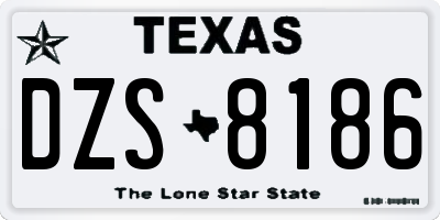 TX license plate DZS8186