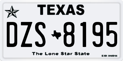 TX license plate DZS8195