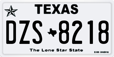 TX license plate DZS8218