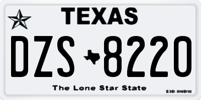 TX license plate DZS8220
