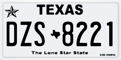 TX license plate DZS8221