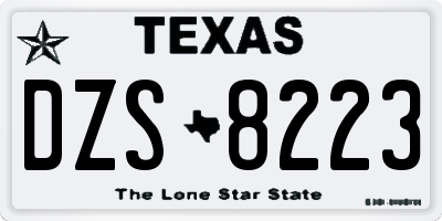 TX license plate DZS8223