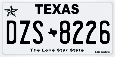 TX license plate DZS8226
