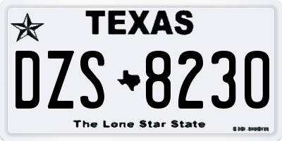 TX license plate DZS8230