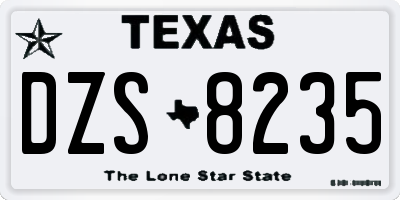 TX license plate DZS8235