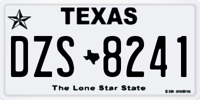 TX license plate DZS8241