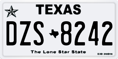 TX license plate DZS8242