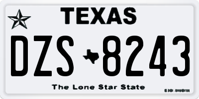 TX license plate DZS8243