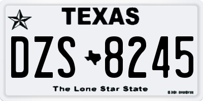 TX license plate DZS8245