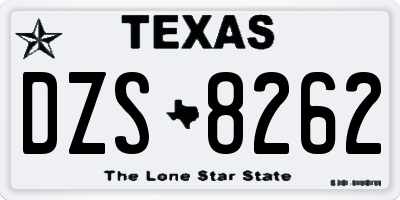 TX license plate DZS8262